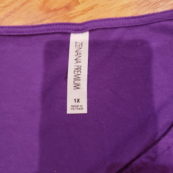 Purple Hi-Low Top with Ruffle on Bottom - Picture 2 of 2